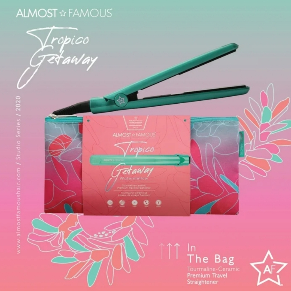 Mini Travel Flat Iron with Designer Bag